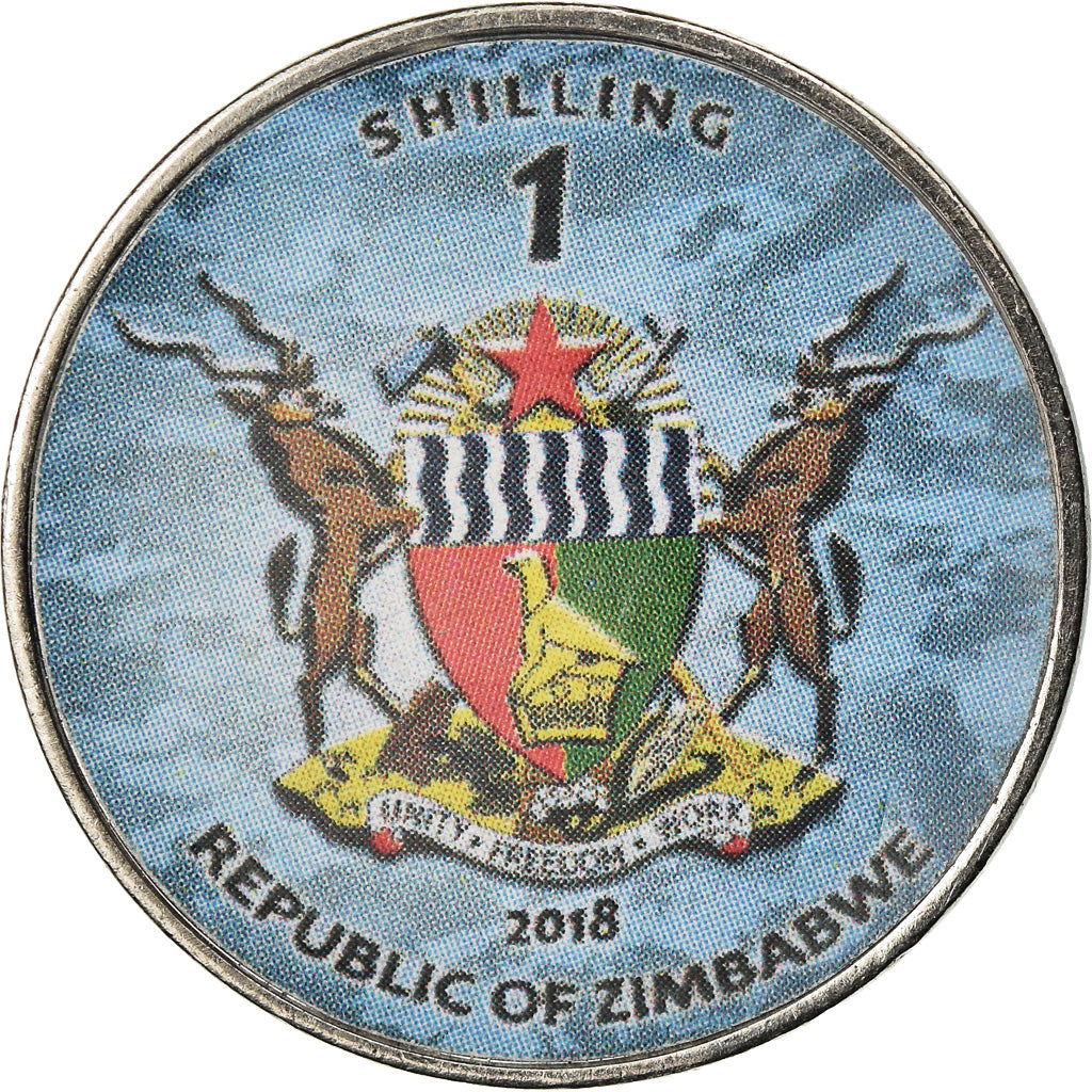 Moneda, Zimbabue, Shilling, 2018, Fighter jet - F-15 Eagle, SC, Níquel chapado