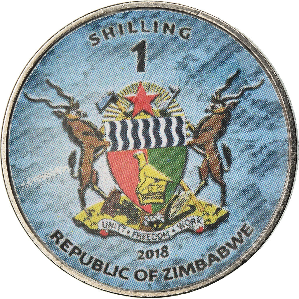 Moneda, Zimbabue, Shilling, 2018, Fighter jet - F-22 Raptor, SC, Níquel chapado