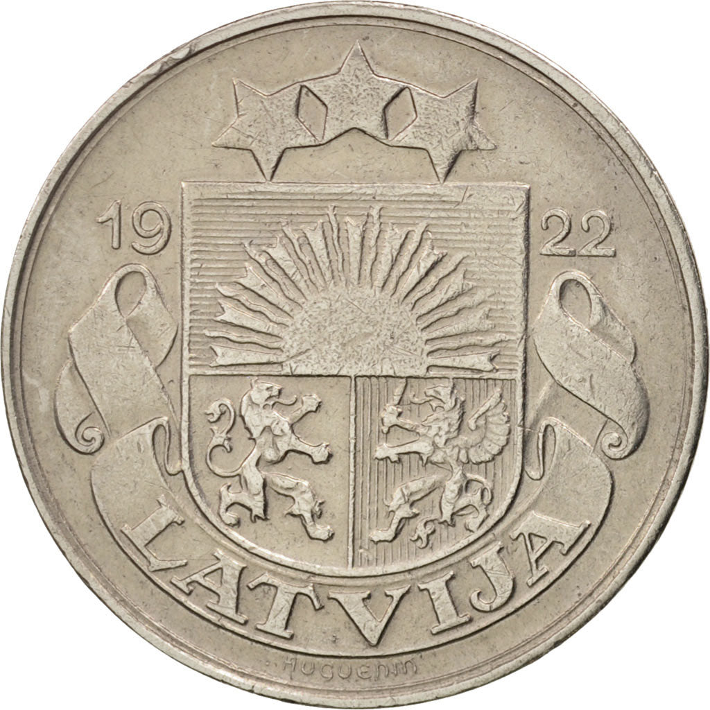 Latvia, 10 Santimu, 1922, EF(40-45), Nickel, KM:4