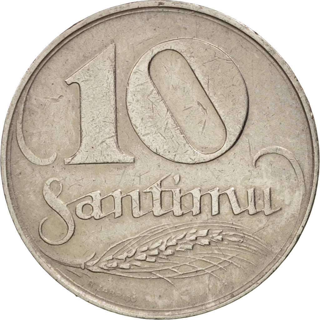 Latvia, 10 Santimu, 1922, EF(40-45), Nickel, KM:4