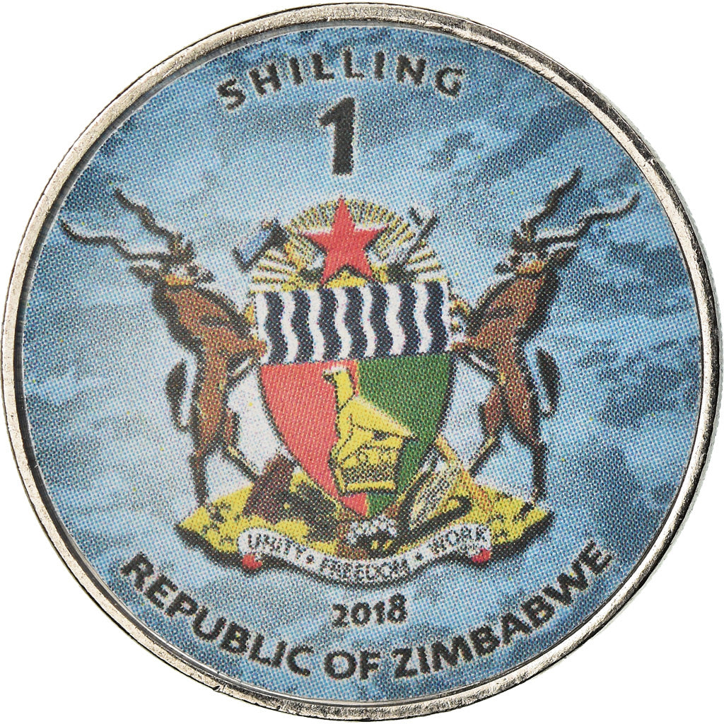 Moneda, Zimbabue, Shilling, 2018, Fighter jet - F-16 Fighting Falcon, SC
