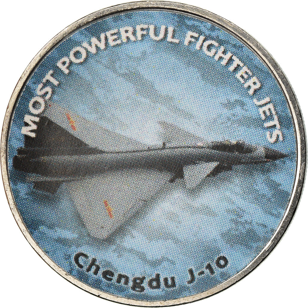 Coin, Zimbabwe, Shilling, 2018, Fighter jet - Chengdu J-10, MS(63), Nickel