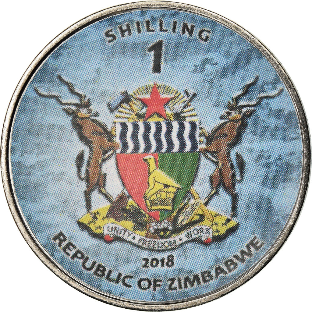 Coin, Zimbabwe, Shilling, 2018, Fighter jet - Chengdu J-10, MS(63), Nickel