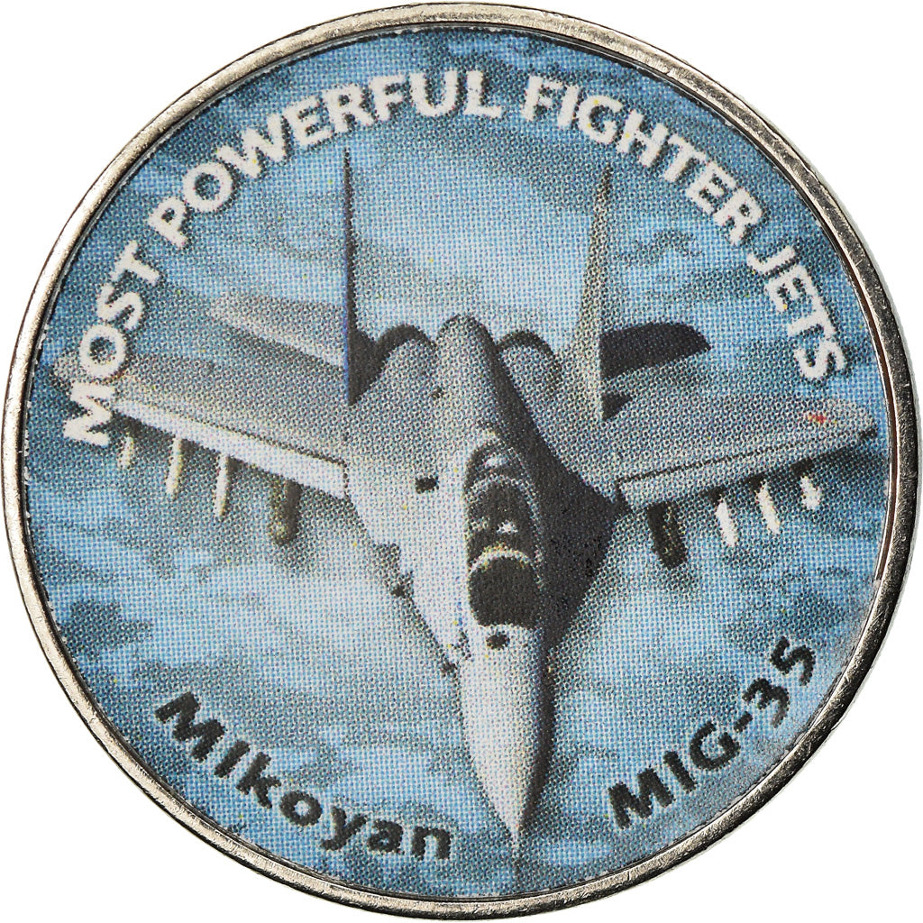Coin, Zimbabwe, Shilling, 2018, Fighter jet - Mikoyan MIG-35, MS(63), Nickel