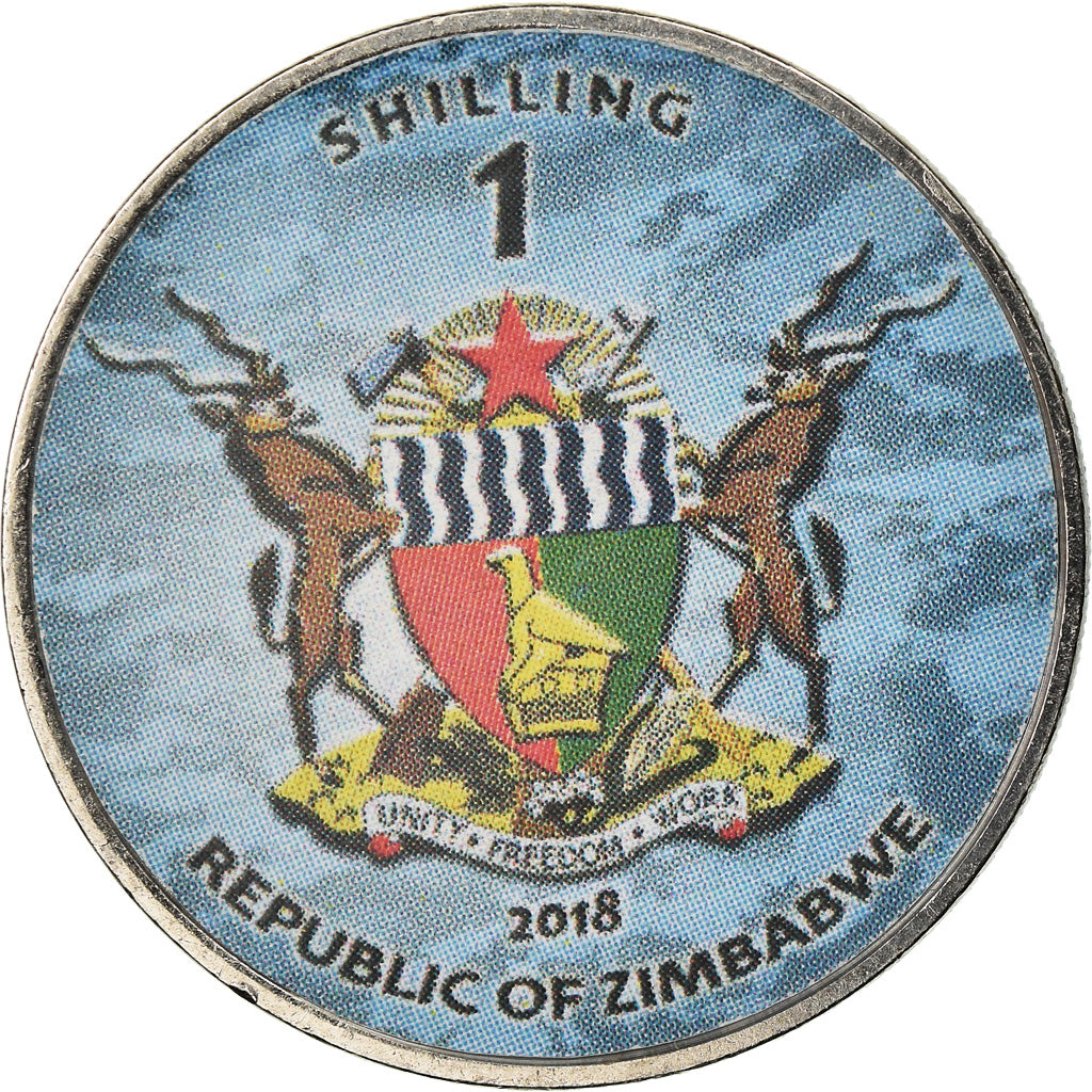 Coin, Zimbabwe, Shilling, 2018, Fighter jet - Mikoyan MIG-35, MS(63), Nickel