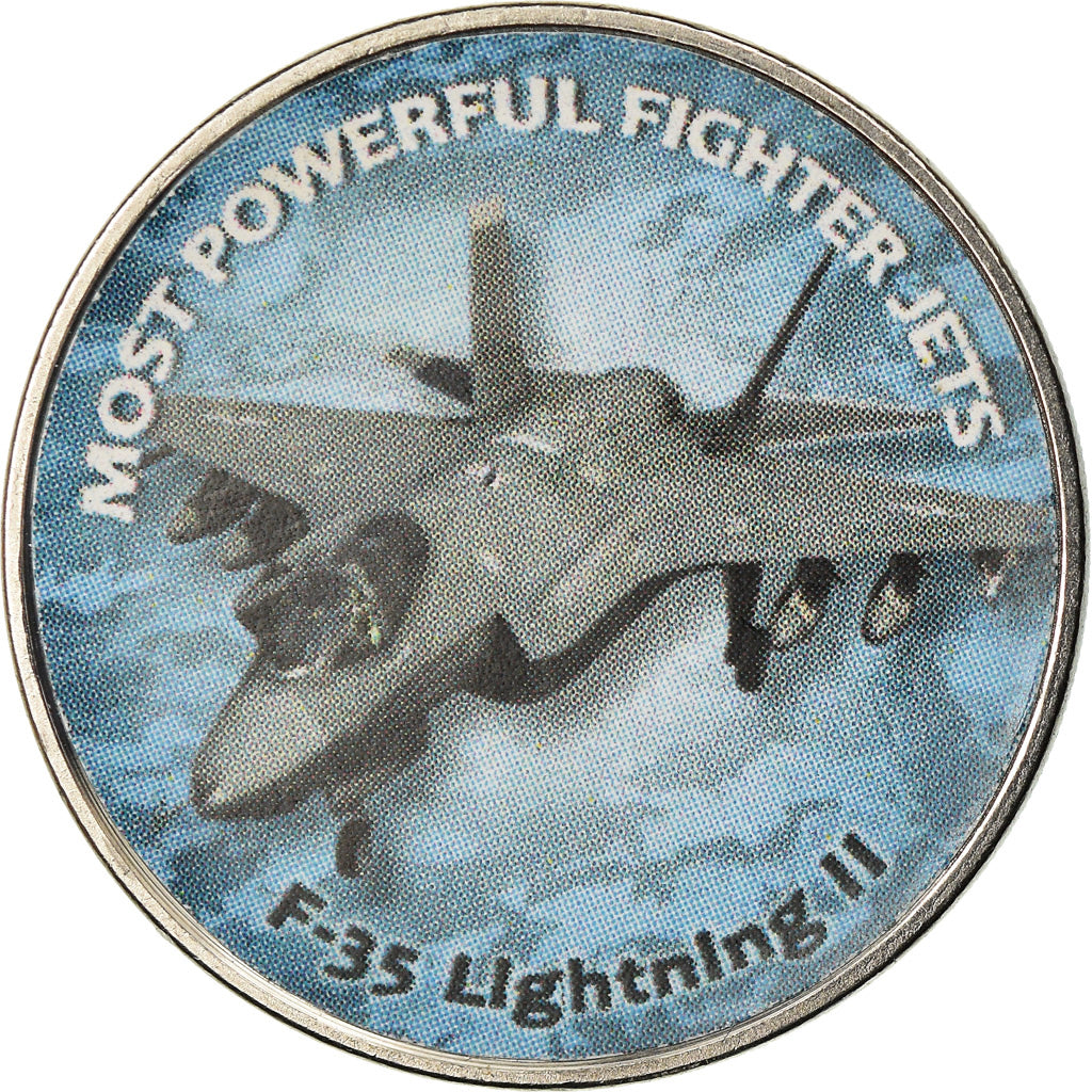 Moneta, Zimbabwe, Shilling, 2018, Fighter jet - F-35 Lightning II, SPL, Acciaio