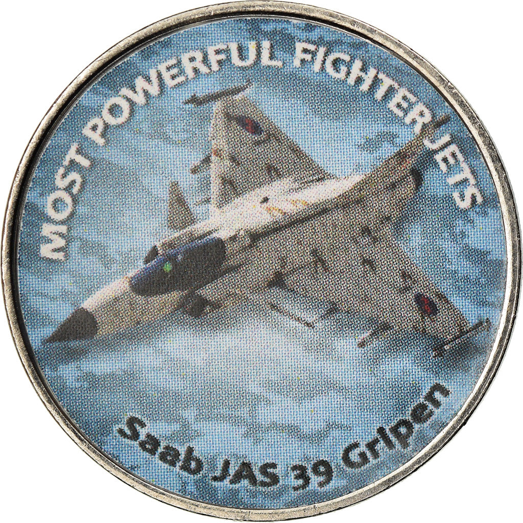 Munten, Zimbabwe, Shilling, 2018, Fighter jet - Saab JAS 39 Gripen, UNC-, Nickel