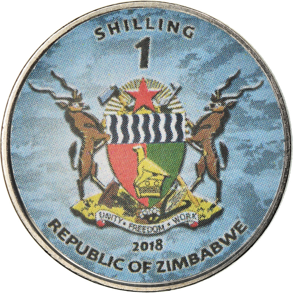 Munten, Zimbabwe, Shilling, 2018, Fighter jet - Saab JAS 39 Gripen, UNC-, Nickel