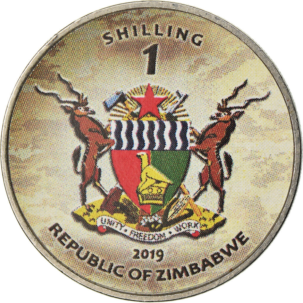 Moeda, Zimbabué, Shilling, 2019, Tanks - Pokpung-ho, MS(63), Aço Niquelado