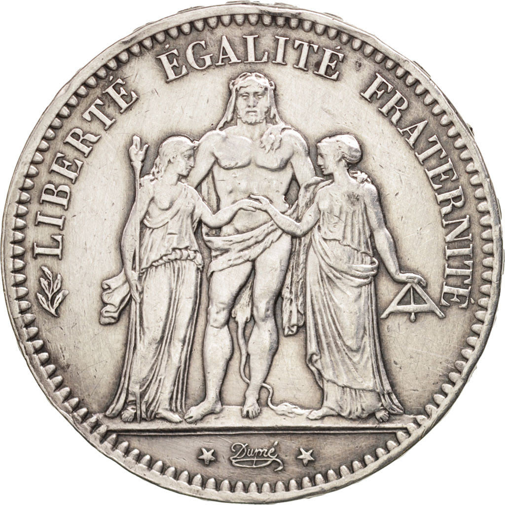 France, Hercule, 5 Francs, 1876, Paris, EF(40-45),Silver, KM:820.1, Gadoury 745a