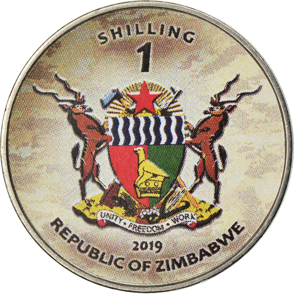 Coin, Zimbabwe, Shilling, 2019, Tanks - M60-2000, MS(63), Nickel plated steel