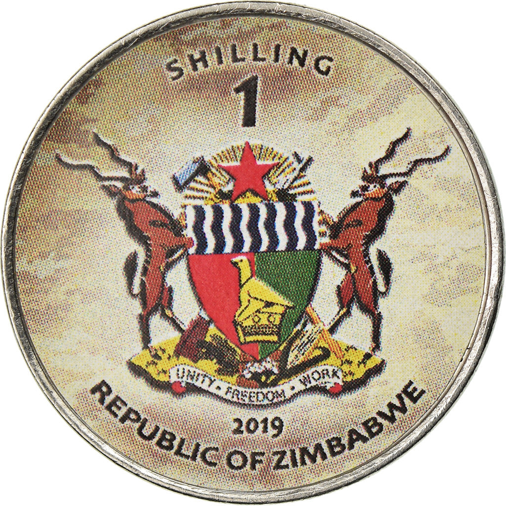 Coin, Zimbabwe, Shilling, 2019, Tanks - M60-2000, MS(63), Nickel plated steel
