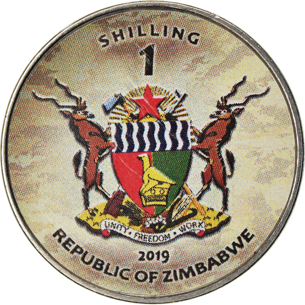 Coin, Zimbabwe, Shilling, 2019, Tanks - Al-Khalid, MS(63), Nickel plated steel