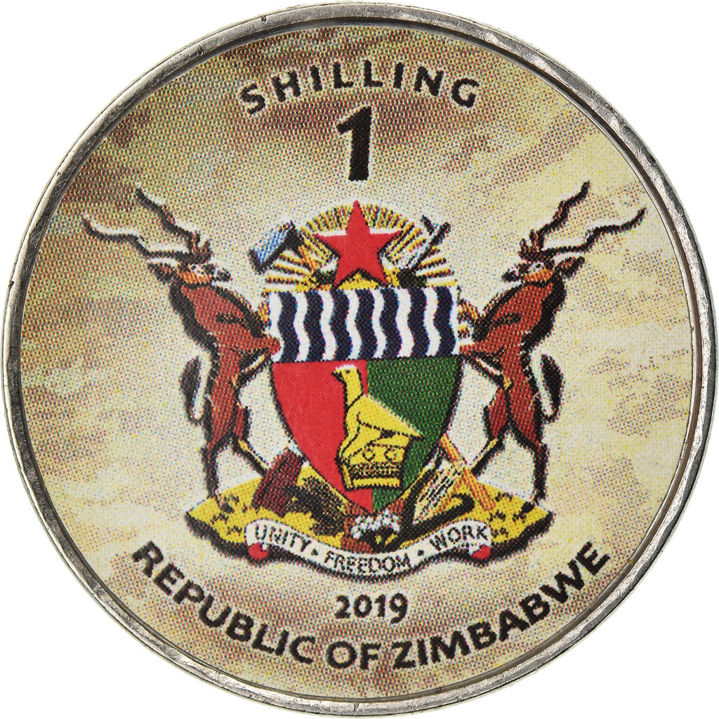 Coin, Zimbabwe, Shilling, 2019, Tanks - Al-Khalid, MS(63), Nickel plated steel