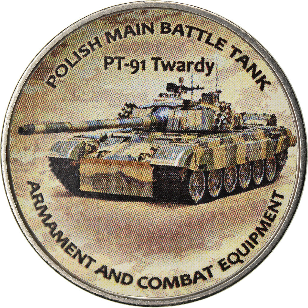 Coin, Zimbabwe, Shilling, 2019, Tanks - PT-91 Twardy, MS(63), Nickel plated