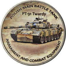 Coin, Zimbabwe, Shilling, 2019, Tanks - PT-91 Twardy, MS(63), Nickel plated