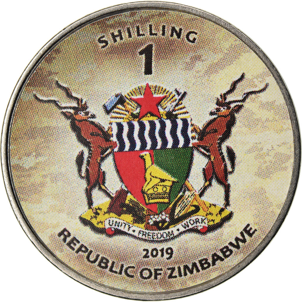 Münze, Simbabwe, Shilling, 2019, Tanks - PT-91 Twardy, UNZ, Nickel plated steel