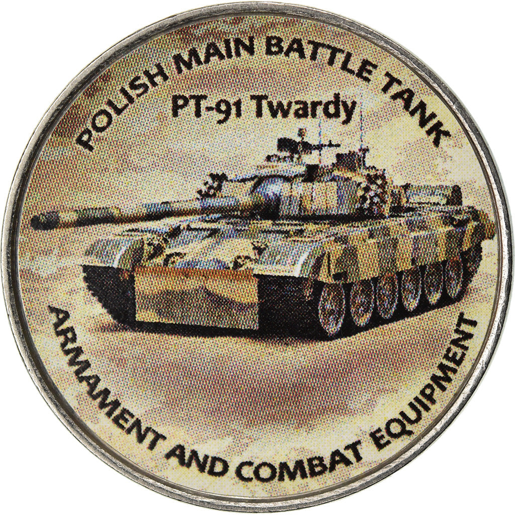 Coin, Zimbabwe, Shilling, 2019, Tanks - PT-91 Twardy, MS(63), Nickel plated
