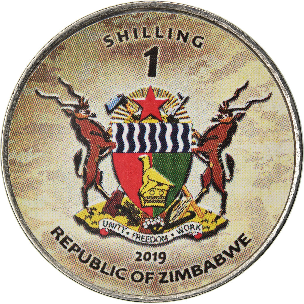 Coin, Zimbabwe, Shilling, 2019, Tanks - PT-91 Twardy, MS(63), Nickel plated