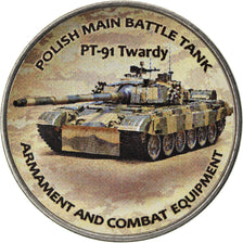Coin, Zimbabwe, Shilling, 2019, Tanks - PT-91 Twardy, MS(63), Nickel plated