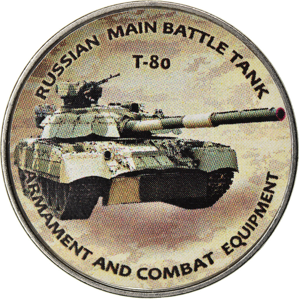 Coin, Zimbabwe, Shilling, 2019, Tanks - T-80, MS(63), Nickel plated steel