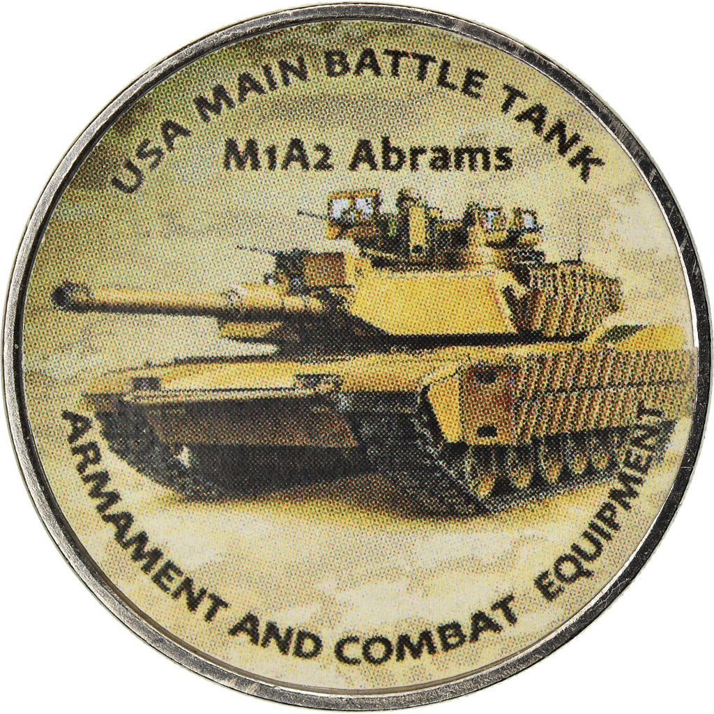 Coin, Zimbabwe, Shilling, 2018, Tanks - M1A2 Abrams, MS(63), Nickel plated steel
