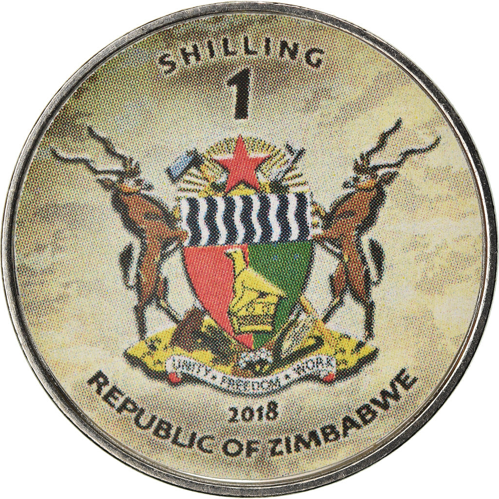 Coin, Zimbabwe, Shilling, 2018, Tanks - M1A2 Abrams, MS(63), Nickel plated steel