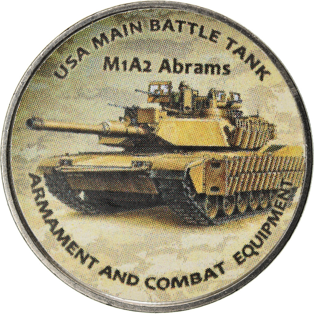 Coin, Zimbabwe, Shilling, 2018, Tanks - M1A2 Abrams, MS(63), Nickel plated steel