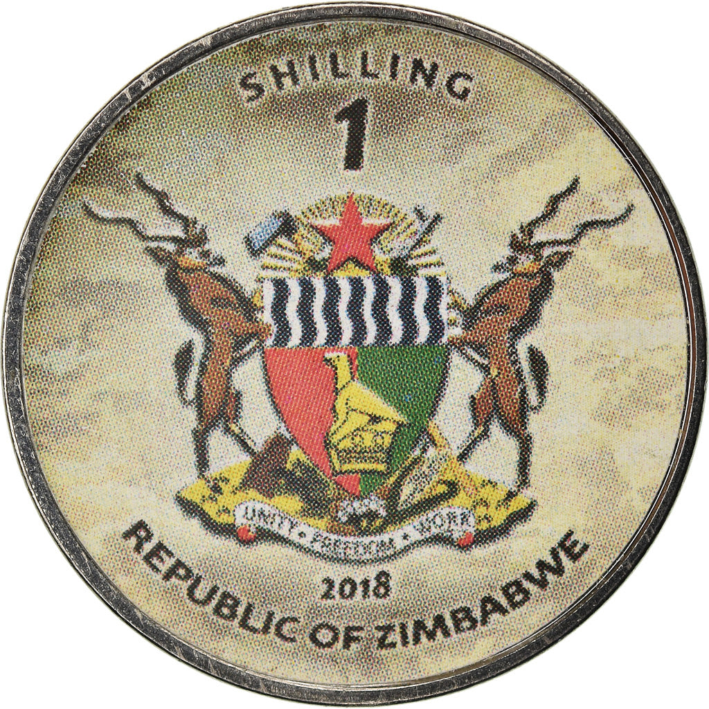 Coin, Zimbabwe, Shilling, 2018, Tanks - M1A2 Abrams, MS(63), Nickel plated steel