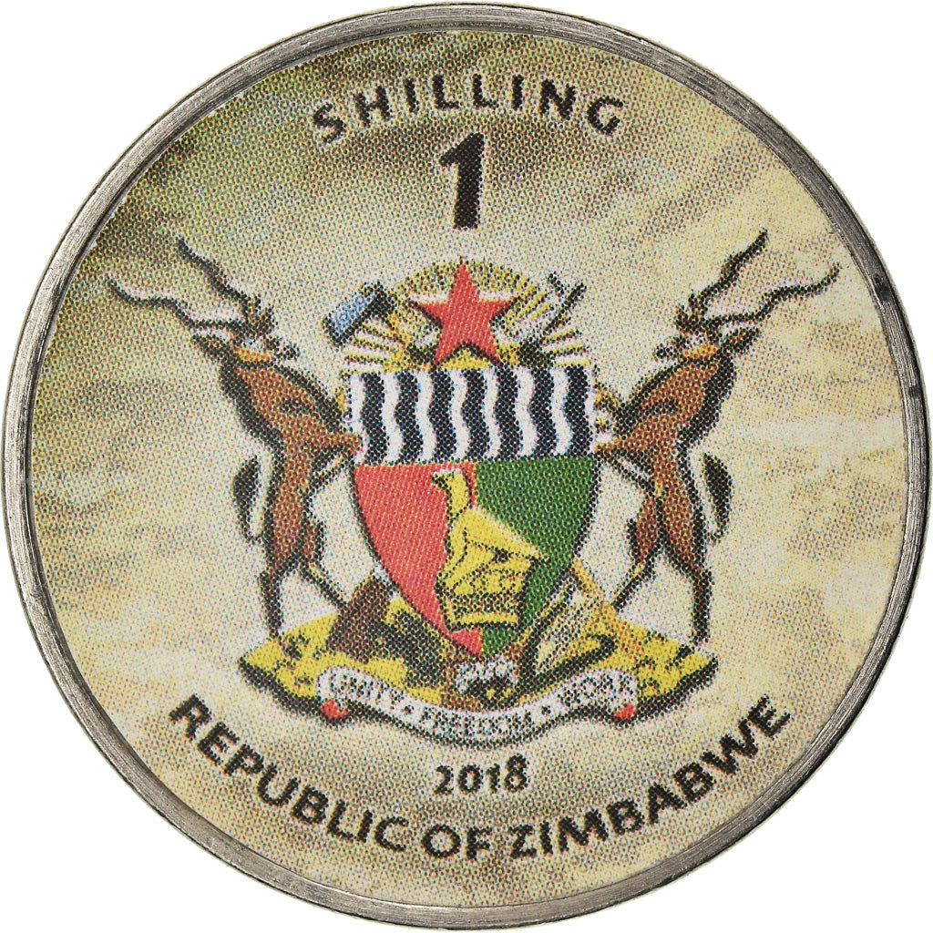 Coin, Zimbabwe, Shilling, 2018, Tanks - T-84 Oplot, MS(63), Nickel plated steel