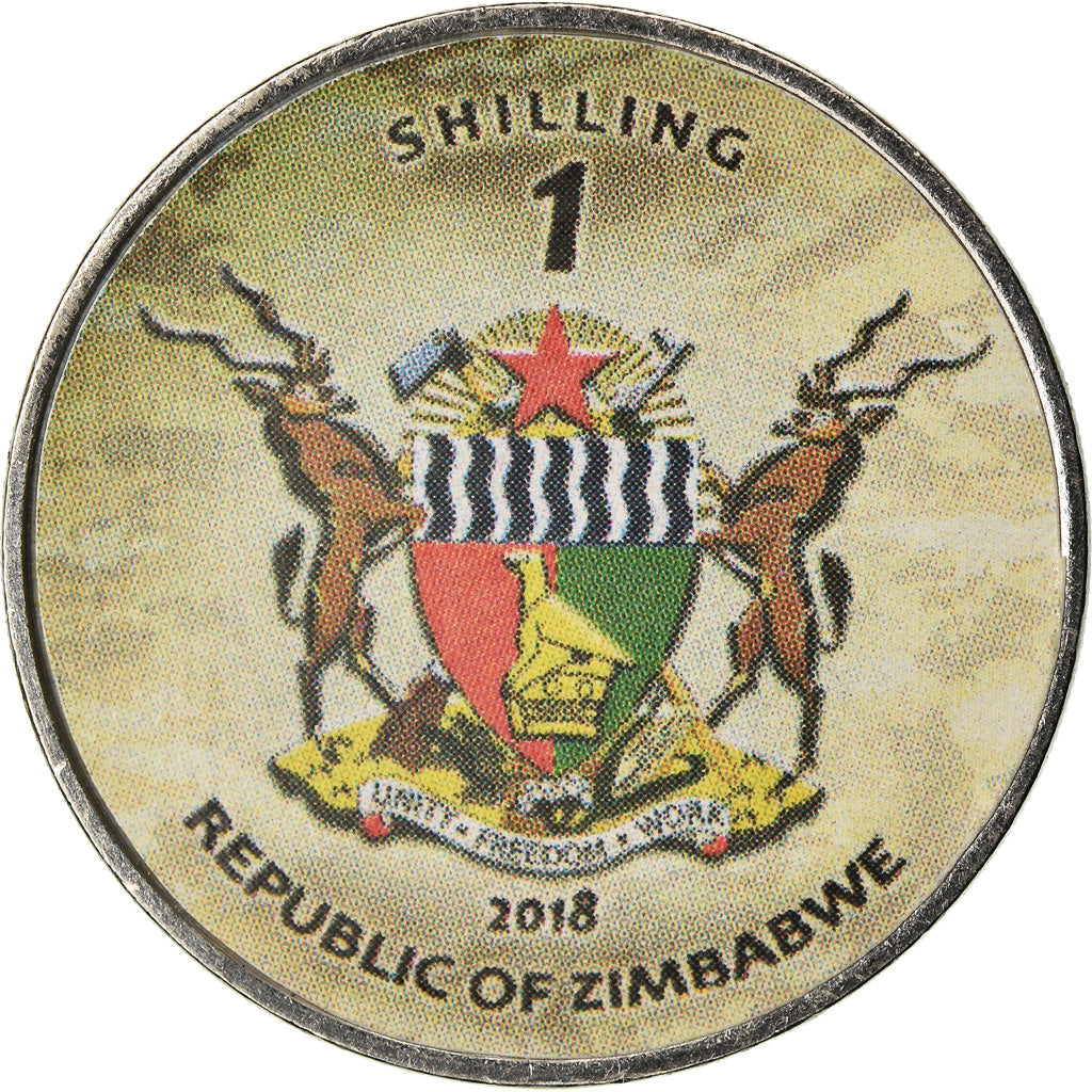 Coin, Zimbabwe, Shilling, 2018, Tanks - K2 Black panther, MS(63), Nickel plated