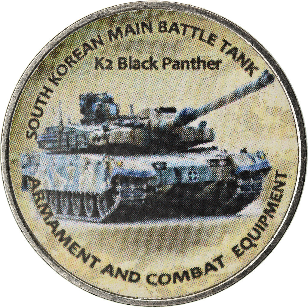 Coin, Zimbabwe, Shilling, 2018, Tanks - K2 Black panther, MS(63), Nickel plated