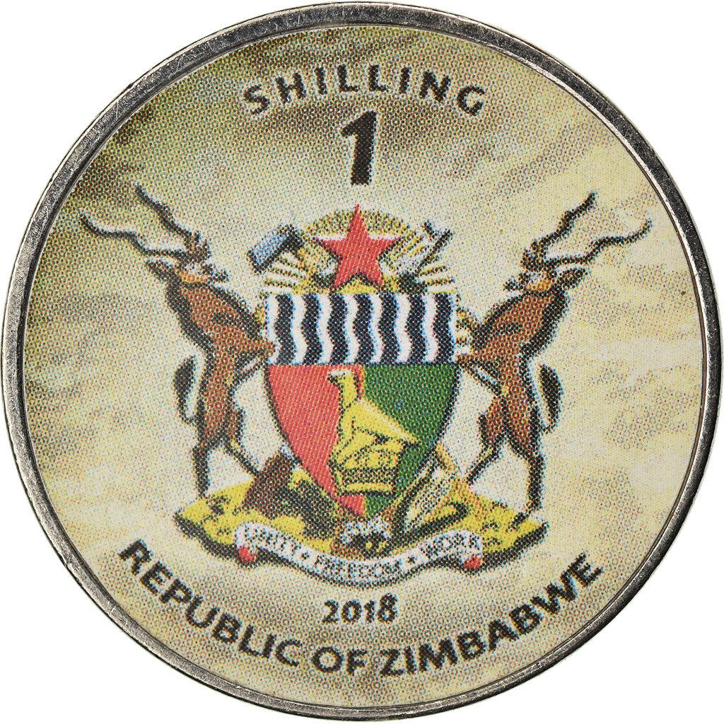Coin, Zimbabwe, Shilling, 2018, Tanks - K2 Black panther, MS(63), Nickel plated