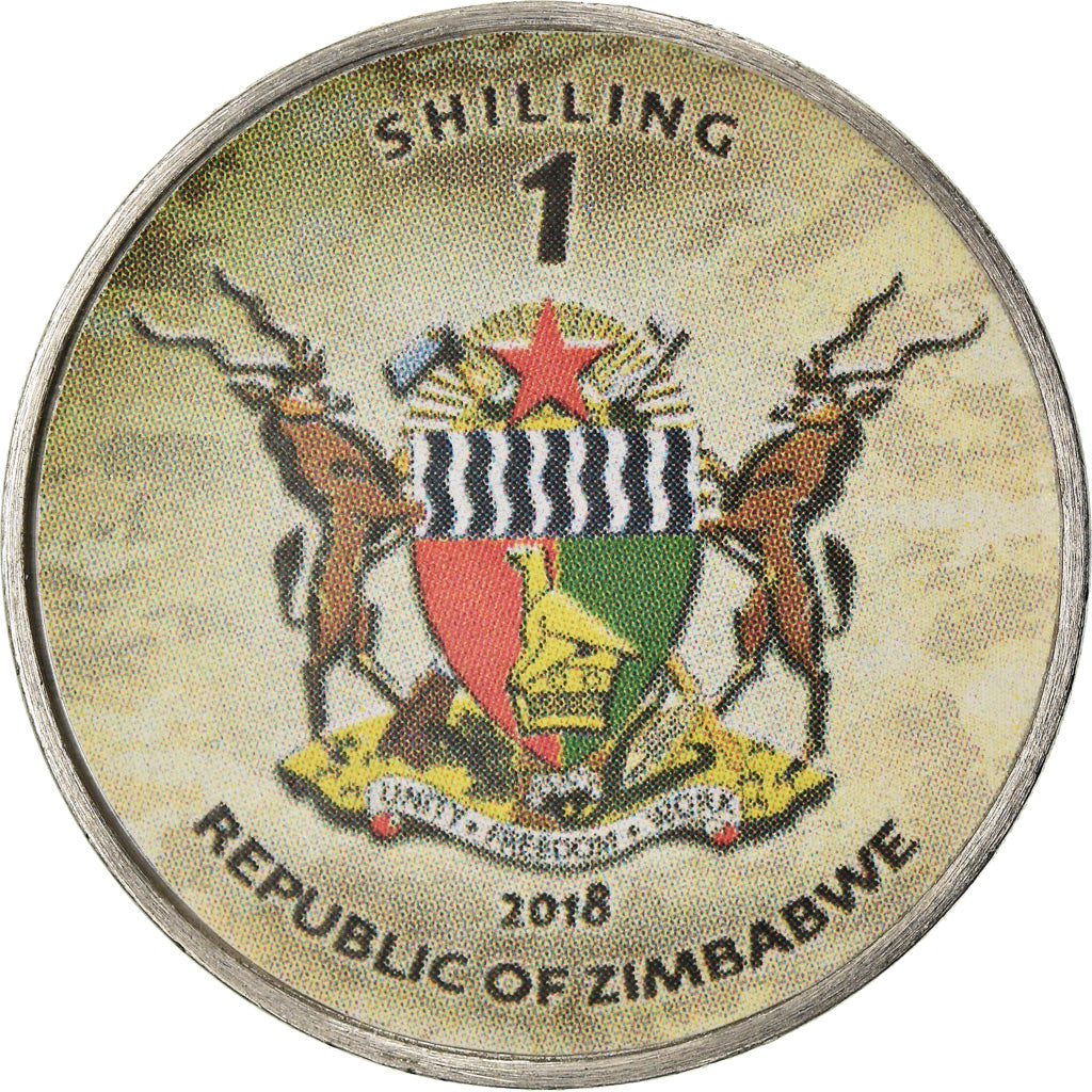 Coin, Zimbabwe, Shilling, 2018, Tanks - Type 10, MS(63), Nickel plated steel