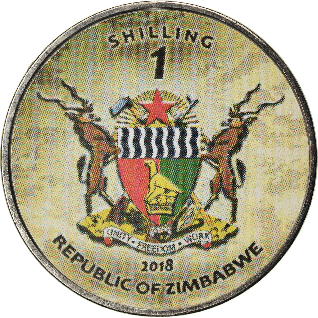Coin, Zimbabwe, Shilling, 2018, Tanks - Type 10, MS(63), Nickel plated steel