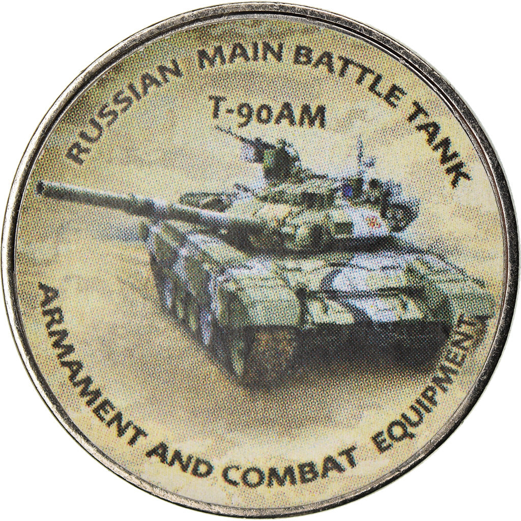 Coin, Zimbabwe, Shilling, 2018, Tanks - T-90AM, MS(63), Nickel plated steel