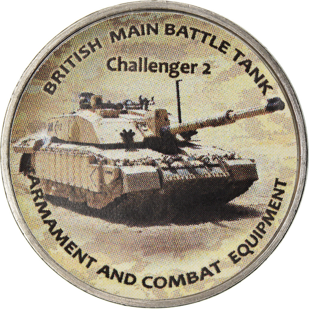 Coin, Zimbabwe, Shilling, 2018, Tanks - Challenger 2, MS(63), Nickel plated
