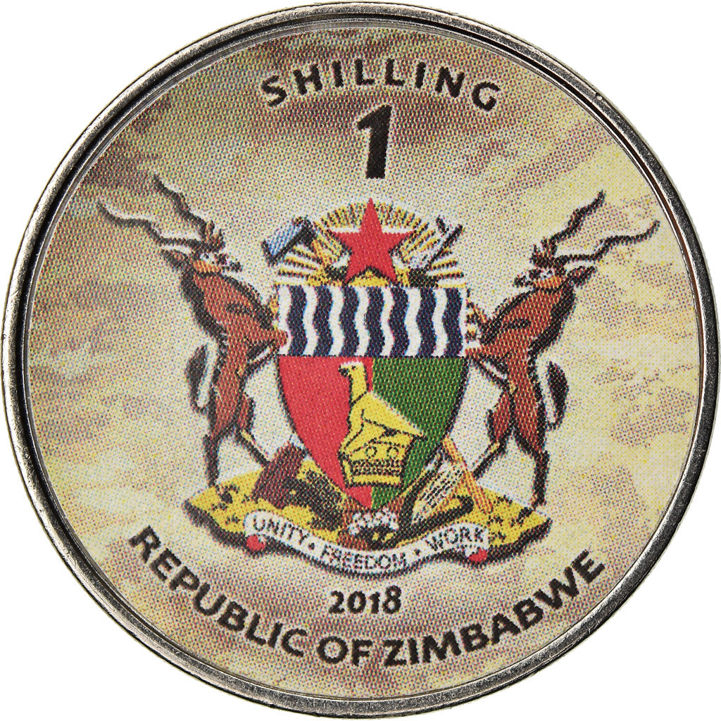 Coin, Zimbabwe, Shilling, 2018, Tanks - Challenger 2, MS(63), Nickel plated