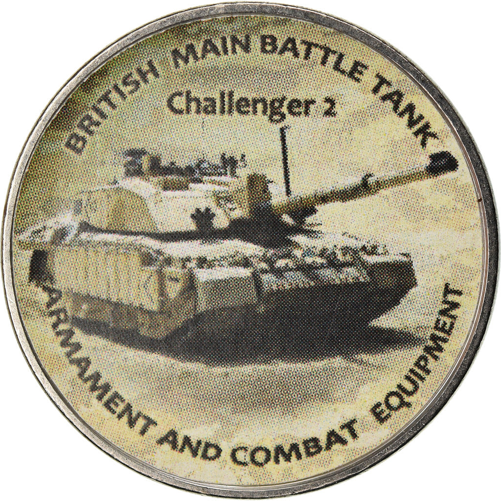 Coin, Zimbabwe, Shilling, 2018, Tanks - Challenger 2, MS(63), Nickel plated