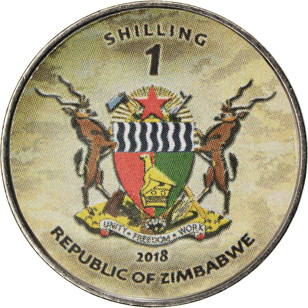 Coin, Zimbabwe, Shilling, 2018, Tanks - Challenger 2, MS(63), Nickel plated