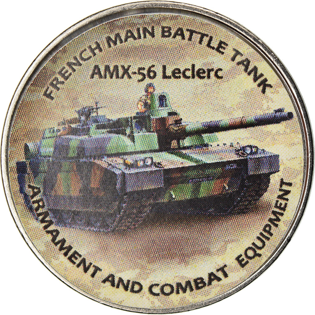 Coin, Zimbabwe, Shilling, 2018, Tanks - AMX-56 Leclerc, MS(63), Nickel plated