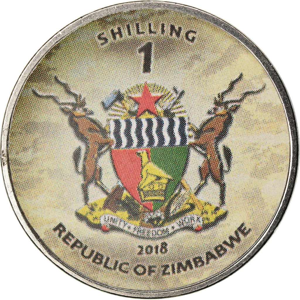 Coin, Zimbabwe, Shilling, 2018, Tanks - AMX-56 Leclerc, MS(63), Nickel plated