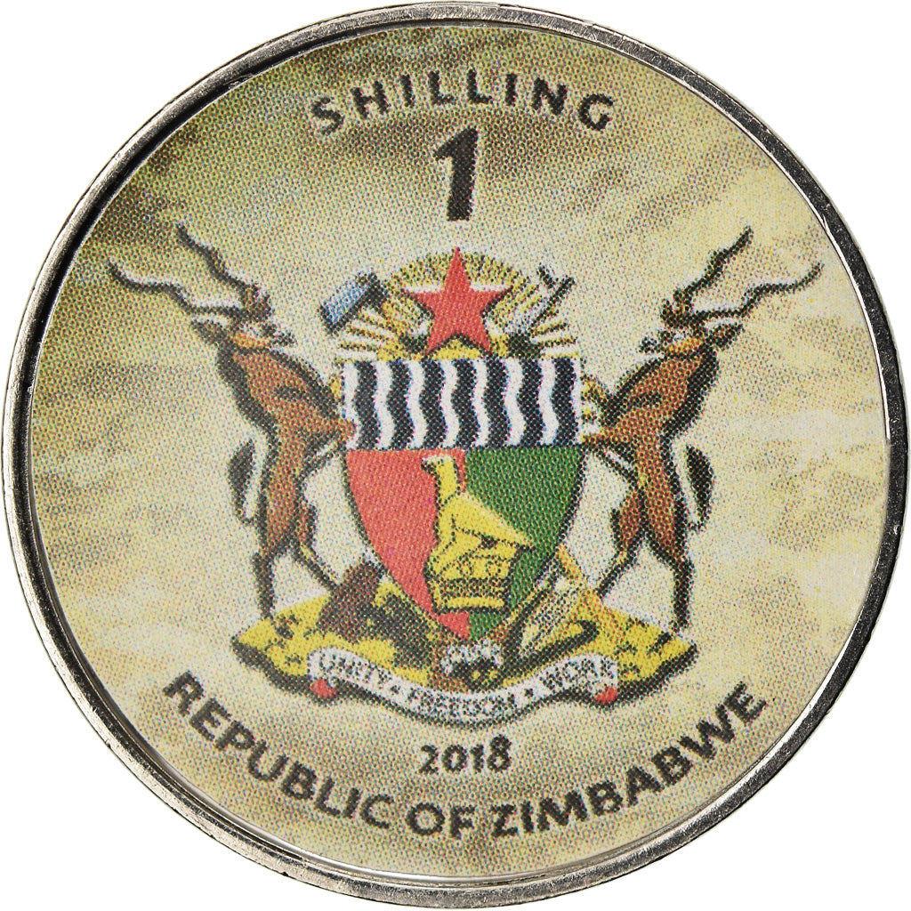 Moneda, Zimbabue, Shilling, 2018, Tanks - Merkava IV, SC, Níquel chapado en