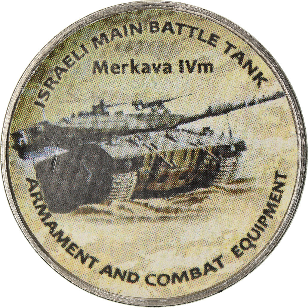 Coin, Zimbabwe, Shilling, 2018, Tanks - Merkava IV, MS(63), Nickel plated steel