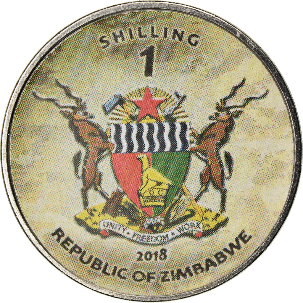 Coin, Zimbabwe, Shilling, 2018, Tanks - Merkava IV, MS(63), Nickel plated steel