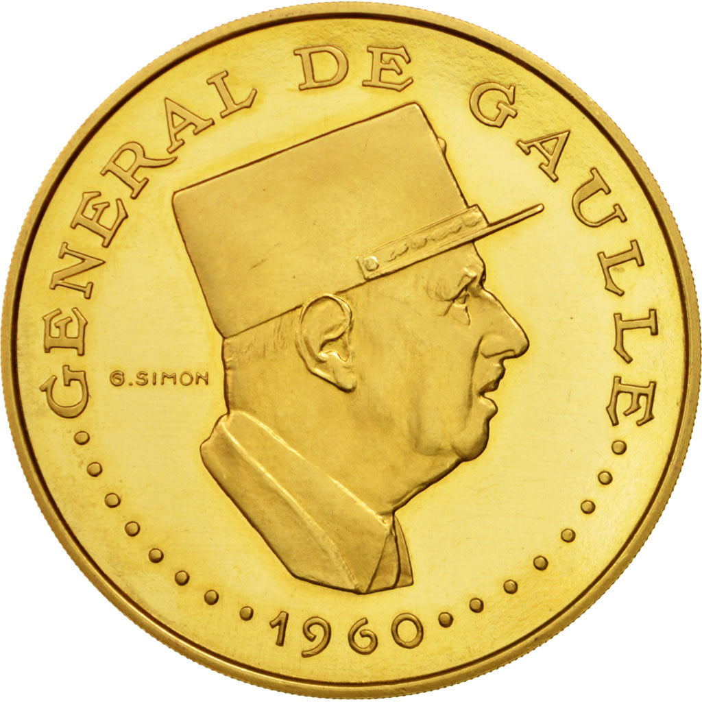 Chad, 10000 Francs, 1960, MS(65-70), Gold, KM:11