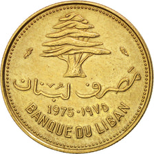 Lebanon, 10 Piastres, 1975, Paris, AU(50-53), Nickel-brass, KM:26