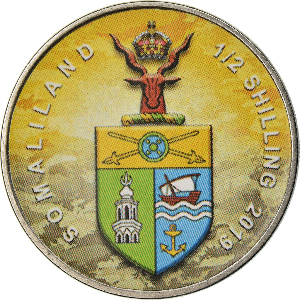 Coin, Somaliland, 1/2 Shilling, 2019, Motos - 100 ans - 1910, MS(63), Stainless