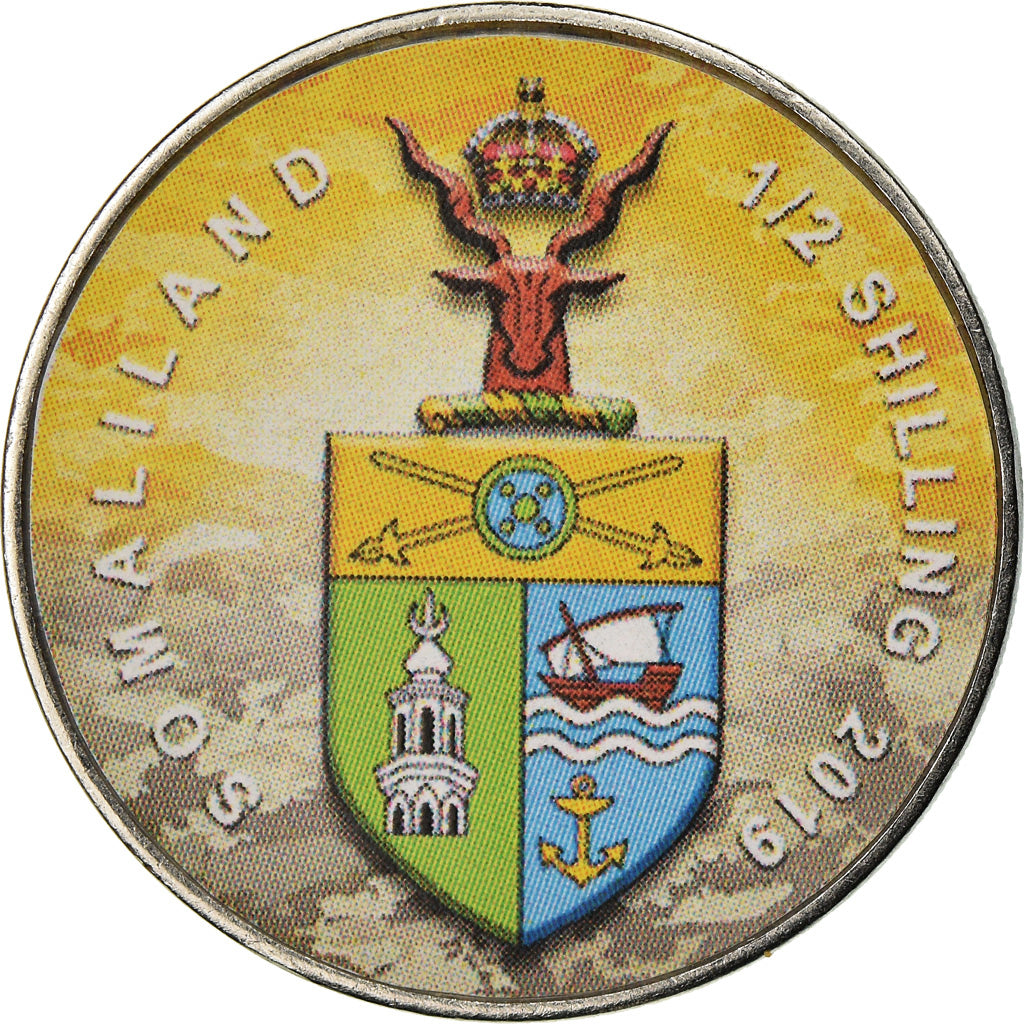 Munten, Somaliland, 1/2 Shilling, 2019, Motos - 100 ans - 1910, UNC-, Stainless