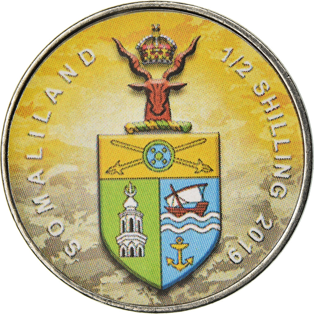 Coin, Somaliland, 1/2 Shilling, 2019, Motos - 100 ans - 1930, MS(63), Stainless